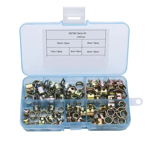 75pcs Hose Fuel Line Clamp Spring Band Clamps Adjustable Clamps Spring Clamps Steel Worm-gear Clamp Fastener Air Tube