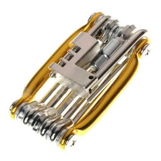 11 in 1 Bicycle Bike Multi Repair Tool Kit Mountain Bike Wrench Screwdriver Chain Hex Bicycle Repair Bicycle Accessories - Yellow