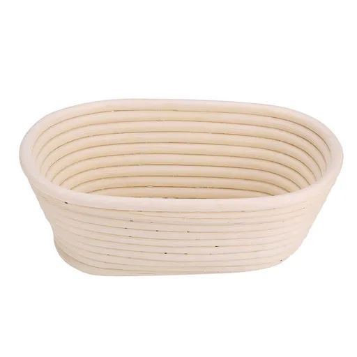 Handmade Unbleached Natural Cane Banneton Proofing Basket Dough Bread Baking Kit 21x13.5x8cm
