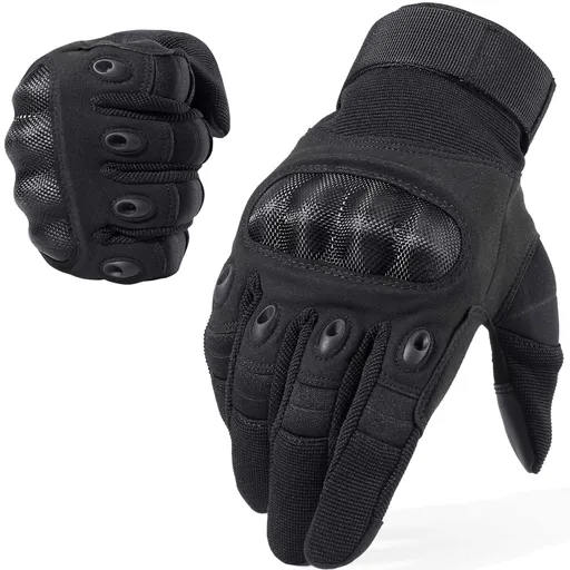 Outdoor gloves, men's half finger, carbon fiber shell, anti cutting, wear-resistant, combat sports training, anti slip