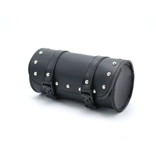 Motorcycle Handlebar Bag Saddlebags, Leather Handmade Motorcycle Fork Bag Roll, Durable Storage Tool Pouch with Straps for Men