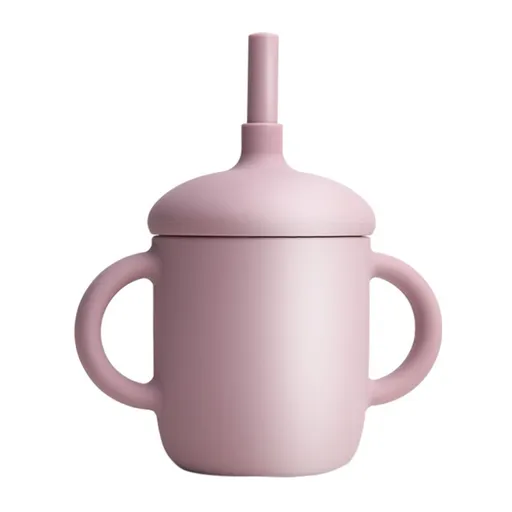 150ML Baby Cup Silicone Training Cup Sippy Cup with Straw Non Slip Handles Unbreakable Heat Resistant Trainer Cup for Babies Infants