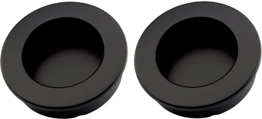 Pull handle - Matte Black - Round - Ø40mm - Sliding door handle - Set of 2