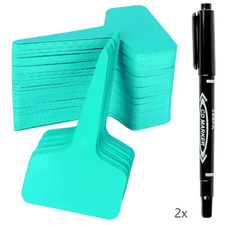 Green 200 Pack Waterproof Plant Labels T-Type Garden Tags with 2 Marking Pens for Succulents Flowers Seedlings and Aussie Home Gardening Identification