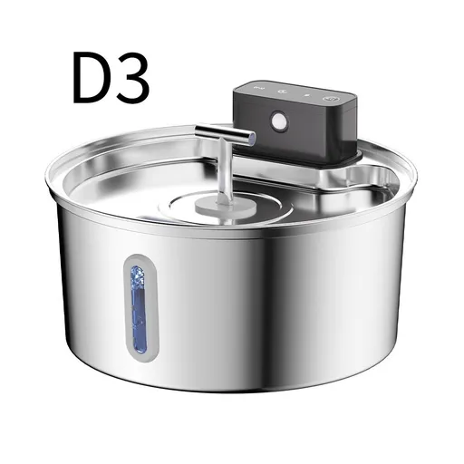 Wireless Pet Water Fountain for Cats and Small Dogs, 304 Stainless Steel, 3.2L Capacity, Rechargeable Battery, Three Flow Modes, Low Noise, Easy to Clean (D3)