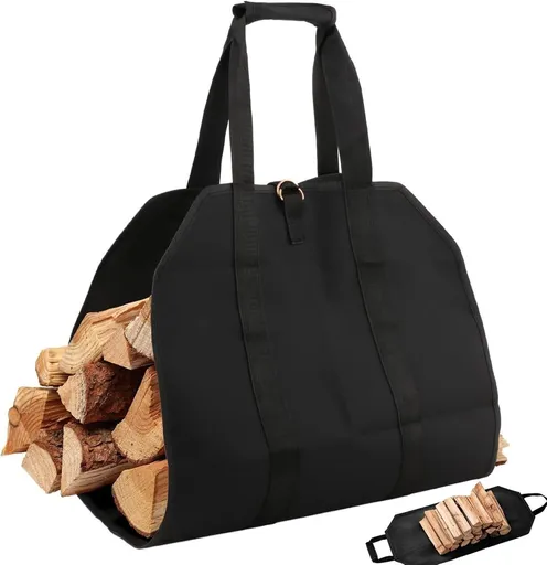 Firewood bag - Firewood sack - Firewood bag - Firewood carrying bag - Firewood carrying bag - Outdoor camping wood bag - large waterproof carrying bag - with non-slip handles - storage bag - firewood storage - for wood stoves and camping - 46*98 cm -
