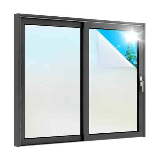 Frosted window film for privacy, self-adhesive UV protection film, transparent, for bathrooms and offices, 45cmx5m