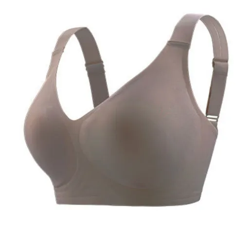 House Of Dasein Women's Deep V Neck Seamless Wireless Gathering Bra - Coffee - Xxl(85F90c90d90e)
