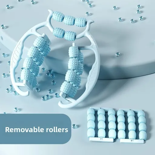 Blue 360-Degree Wrap Around Leg Roller Massager with 29 Acupressure Points for Muscle Recovery and Body Shaping Essential Tool for Local Home Workouts