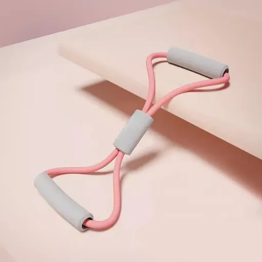 2PCS Pink 15 Pounds Back Stretching Resistance Band - 20x15x5cm Shoulder & Back Trainer with 8-Shaped Pull Rope for Home Workout
