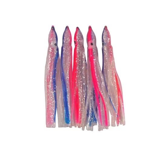 Swimerz Octopus Skirts 100mm Silver Stripe, 5 pack