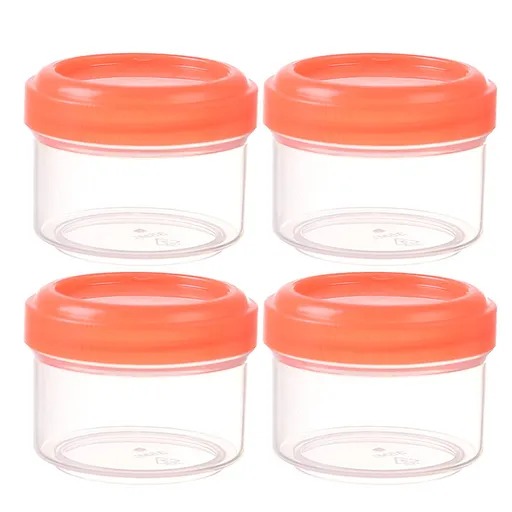 7 Pieces 60 mL Plastic Food Containers with Screw Lids, Stackable Freezer Safe Portion Pots for Snacks, Assorted Colours