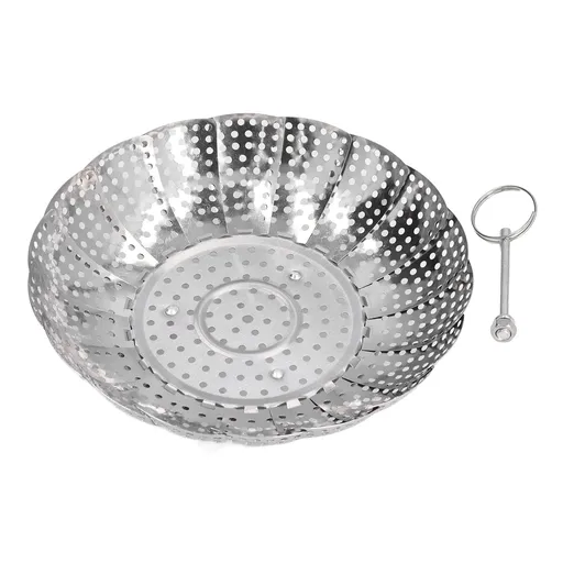 Steaming Plate Detachable Handle Design Retractable Stainless Steel Corrosion Resistant Food Steaming Tray