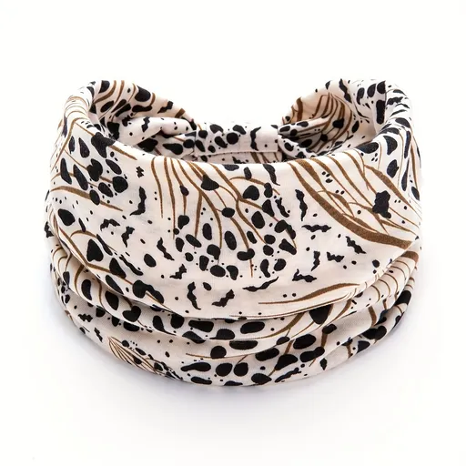 Beige Polka dot pattern Yoga Headband – Elastic Sweat-Wicking Hairband for Women