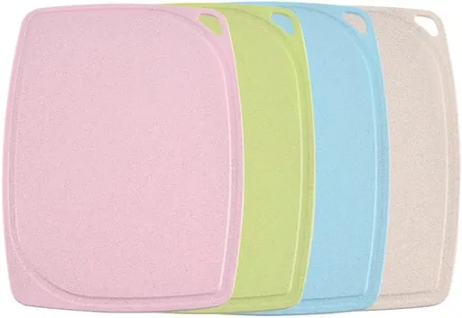 4 Colours Cutting Board Set Wheat Straw Antislip Durable for Various Food