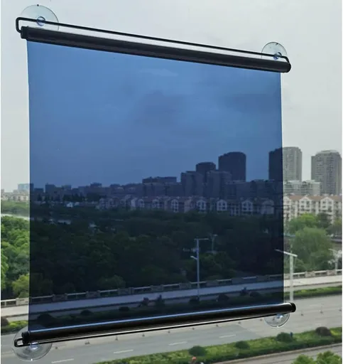 LXLA One-Way Mirror Roller Shade with Suction Cups, Punch-Free Single Way See-Through Clear Sun Blocking Reflective Insulation Curtain, Window (Size : 33×100cm/13×39in)