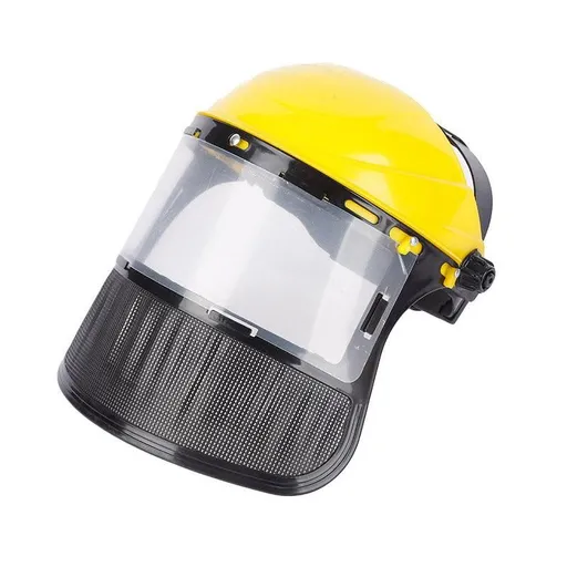 Garden Face Shield Headgear for Mowing and Outdoor Protective Use - Yellow