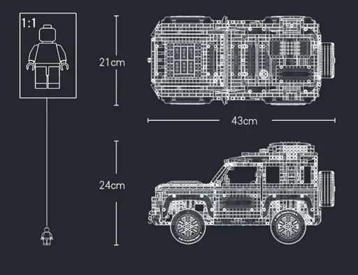 Technical Rover Defender Collector'S Building Blocks Set