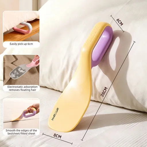 Multi-Function Mattress Lifting Tool, Labor-Saving Bed Sheet Tucking Helper, Double-Sided Static Lint Remover Brush—Yellow