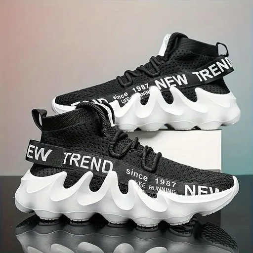 Men'S Casual Sneakers Trendy Shoes Men'S Footwear Comfortable Sneakers Stylish - Black - Size 46