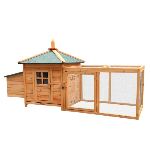 Furtastic Large Wooden Chicken Coop Rabbit Hutch Hen House with Nesting Box & Pull-Out Zinc Tray Weatherproof