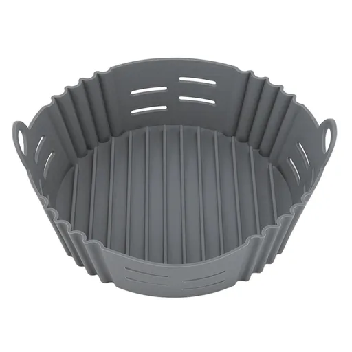 Fryer Silicone Liner Heat Resistant Elastic Washable Food Grade Reusable Fryer Basket for Cooking Grey