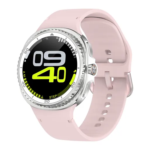 Watch8Classic-SU02 Smart Watch, Full Touch Screen Silicone Sports Wrist Watch for Men Women,Pink