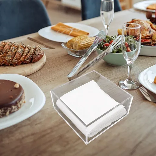 Acrylic Napkin Holder Box with Rounded Edges Perfect for Dining Table Storage and Decor