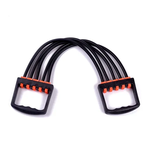 Strength Training Grip Strengtheners Adjustable Chest Expander Resistance Exercise System Bands Strength Trainer for Home Gym Muscle Training - Black