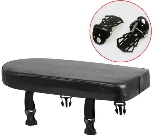 Rear bicycle cushion - with a pair of bicycle pedals - black PU rear saddle - mountain bike back cushion - wide soft cushion - comfortable bicycle cushion - bicycle accessory - for school, sports, trail riding - 30*15*3.5 cm - black