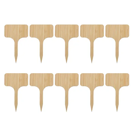 10pcs Plant Labels Bamboo Material Easy Writing 1/8 in Thickness Decorative Garden Markers for GardenerT Shape