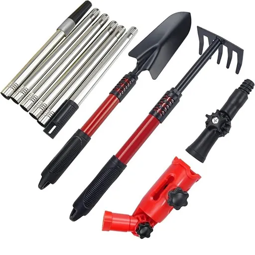 Roof and Ground Gutter Cleaning Tool Kit with 2 Adjustable Adapters and 5.57 ft Telescopic Poles
