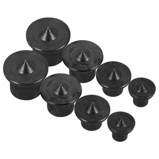 Carbon Steel Dowel Center Transfer Plugs, Black, for Accurate Drill Alignment in Woodworking, Tile, and Projects