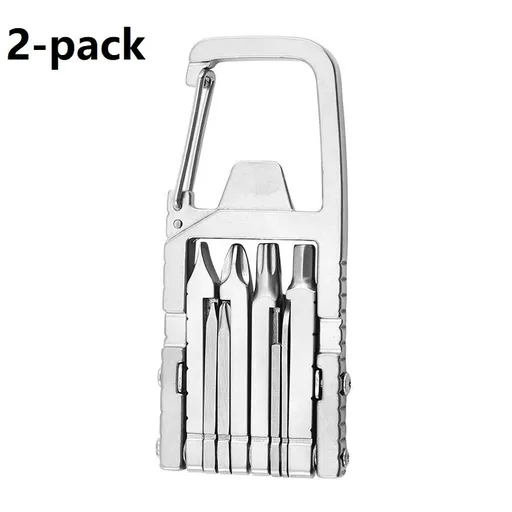 2-pack 13-in-1 Stainless Steel Multi Function Tool - SIM Card Ejector, Phone Stand, Screwdriver and Camera Tripod Accessory for Photography and Everyday Repairs