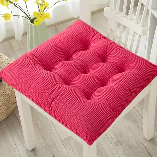 Solid Color Thickened Corduroy Chair Cushions 17.7 * 17.7in Extra-Large Size Seat Cushion with Machine Washable,Large Size Dining Chair Cushion Student Office Tatami Cushion Meditation Cushion 15.7" x 15.7" Navy