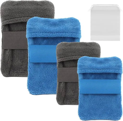 4-Piece Beach Sand Remover Pack, Beach Essentials, Adult Talcum-Free Sand Removal Bags, Skin-Friendly Sand Wiping Gloves, Beach Vacation Camping Travel Accessories