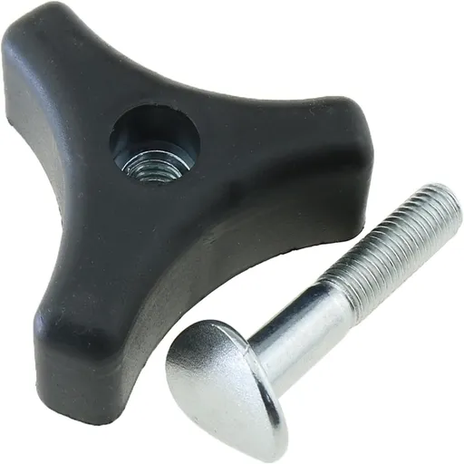 1 Set Lawn Mower Handle Knobs Nut Bolt, Heavy Duty Triangular Handle Fastening Screw, Replacement for Lawn Mower, &, Black, 5.4 x 2.2 cm