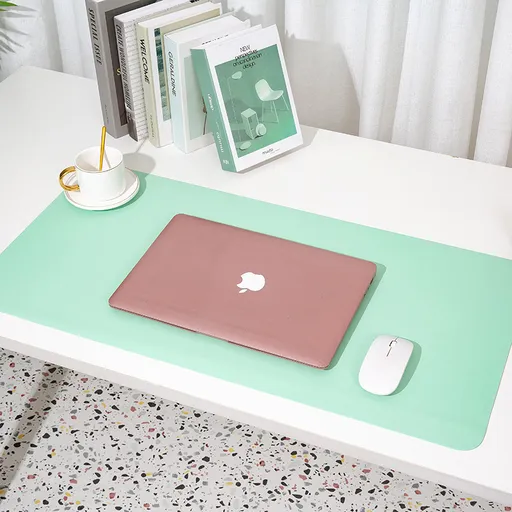 Green Extra-Large Leather Table Mat for Study & Work - Pad for Students & Office Use (100x50cm)