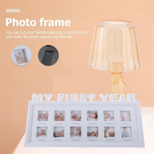 First Year Keepsake Photo Frame 41x20cm Synthesis Board for Cherished Memories and