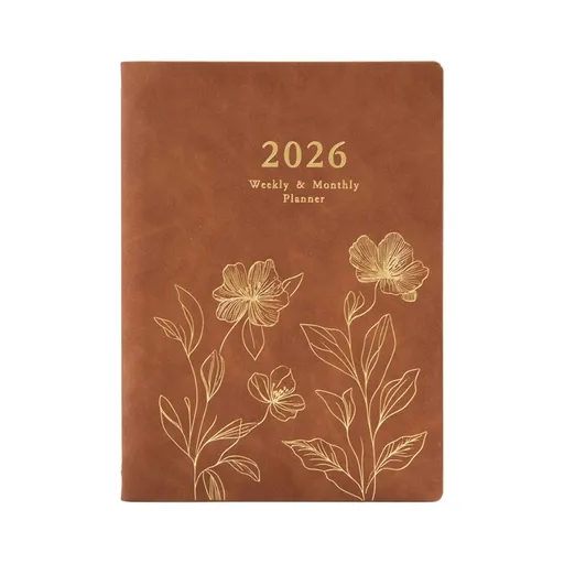 2026 PU Weekly Planner with Dated Pages Refillable 6 Rings Leather Binder Academic Journal Notebook For Daily Planning