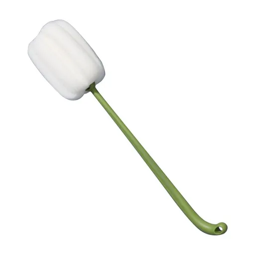 Long Handle Cup Cleaning Brush with Sponge Head | 360° Multi-Angle Bottle Brush for Household Use | Green Dishwashing Brush with Hanging Hole (11.02 Inches)