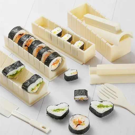 Sushi Maker, Sushi Mold Set - Easy Sushi Making Kit, Help to Make Round Shaped Sushi,10-piece set