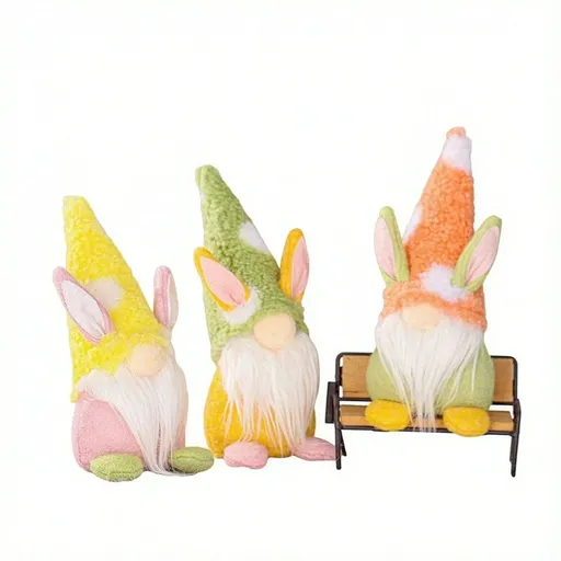 Easter & Valentines Day Bunny Gnome Plush Doll Decoration,Handmade Plush Gnomes Dwarf Dolls for Spring Easter Holiday Party