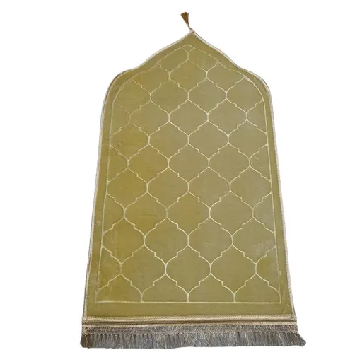 Thick Soft Velvet Muslim Rug, Portable Muslim Prayer Rug, Turkish Prayer Carpet,Carpet for Men and Women Plain （4pcs）