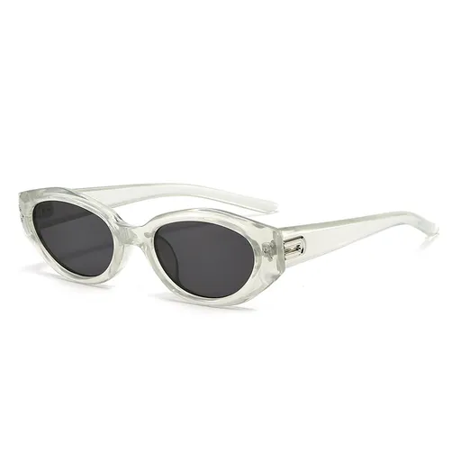 Light Shallow Tea Full Grey Retro Oval Sunglasses for Women | Face-Slimming High-End Design | Ultra-Light UV Protection 3-Piece Set
