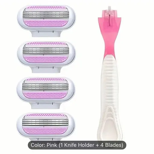 Jiyun Manual Shaving Razor 3 Layer Blade Blue 1 tool holder 4 tool head