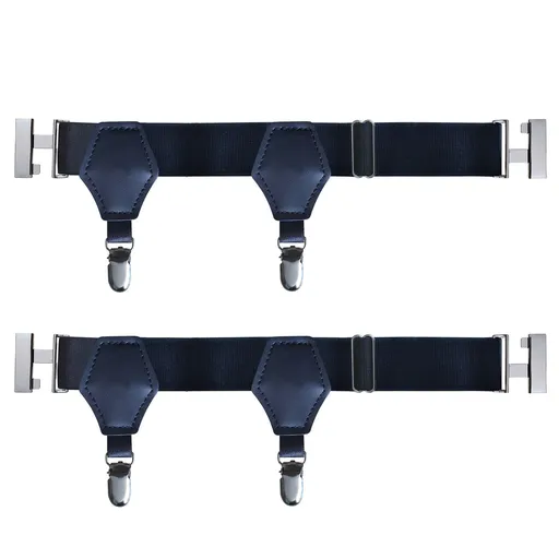 2 Pairs Men's Sock Garters Men's Sock Suspenders Sturdy Clip Adjustable Sock Garters Belt 2 Clips，Pair of packages