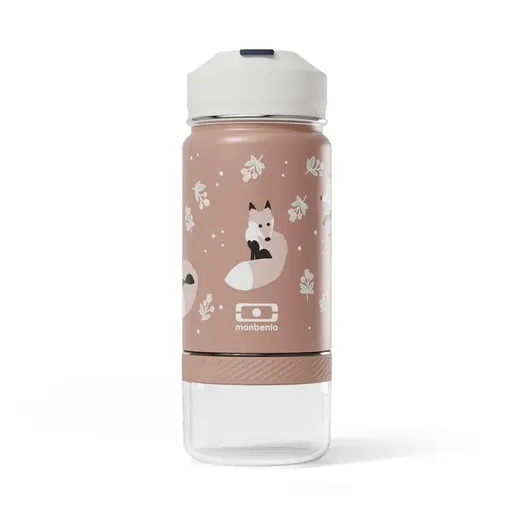 Monbento Twisty Kids Water Bottle with Snack Container- Fox