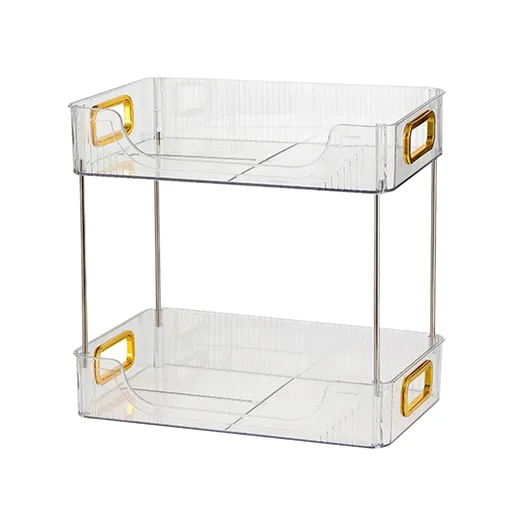 Desktop Organizer 2 Tier Ample Space Modern Storage Rack Shelves for Office Bedroom Home Decoration Transparent