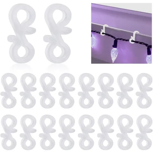 150 pcs Mini Plastic Weatherproof Gutter Hooks For Christmas